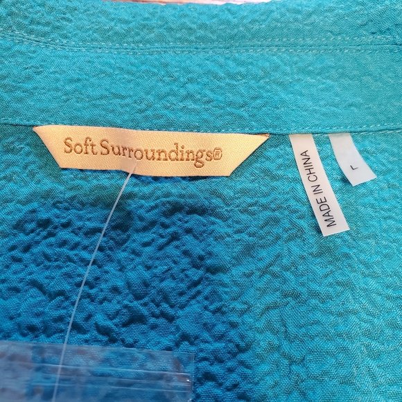 Nwot soft surroundings  blue  gauzy jacket Sz L - Picture 2 of 4